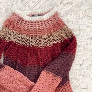 Made in Italy Mohair Blend Knit Crochet Sweater